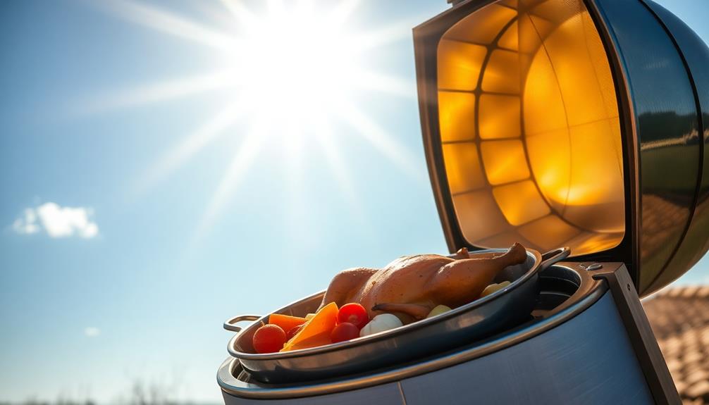 oven positioned in sunlight