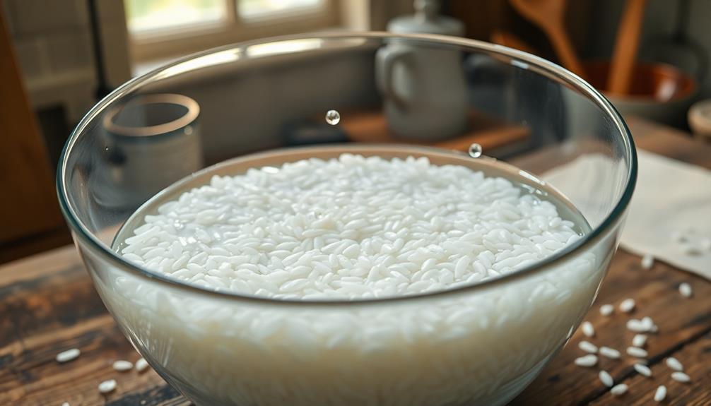 overnight rice soaking process