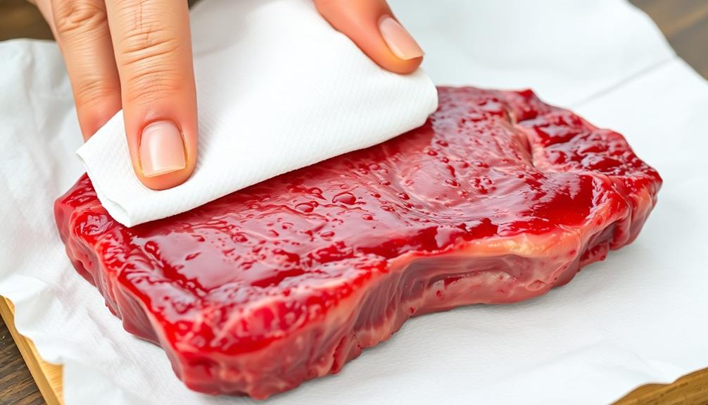 pat meat dry