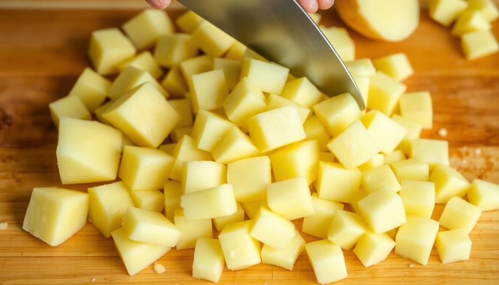 peel and cube potatoes