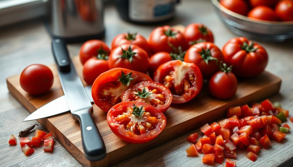 peel and dice tomatoes