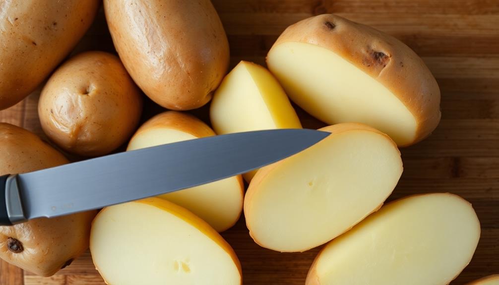 peel and slice potatoes