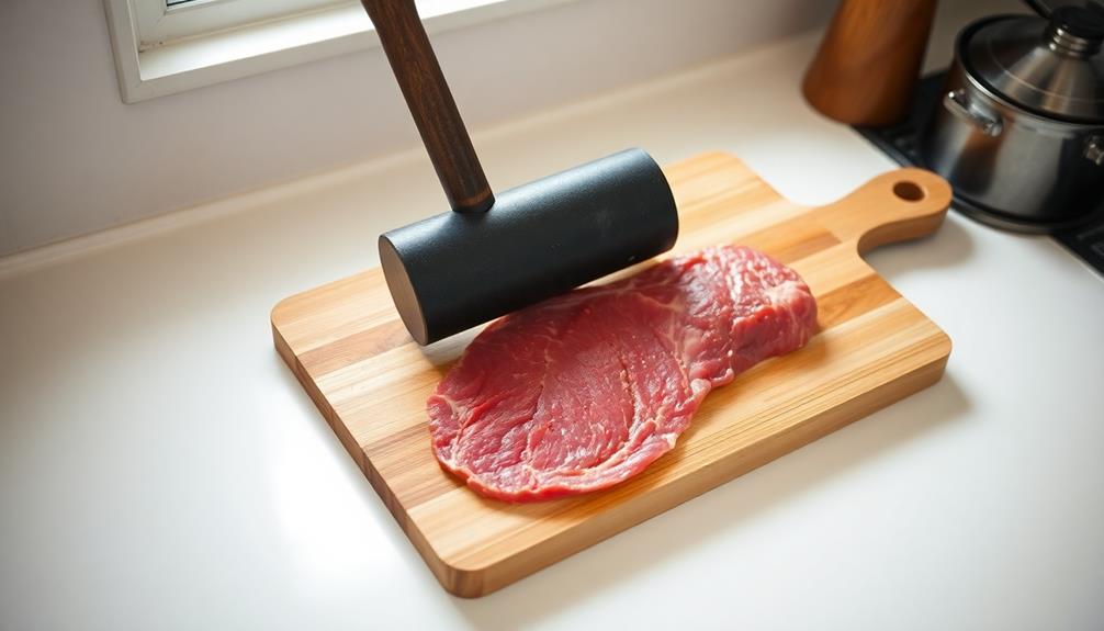 pound beef thinly first