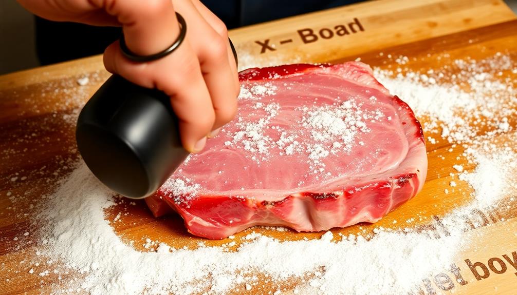 pound pork chops tenderize