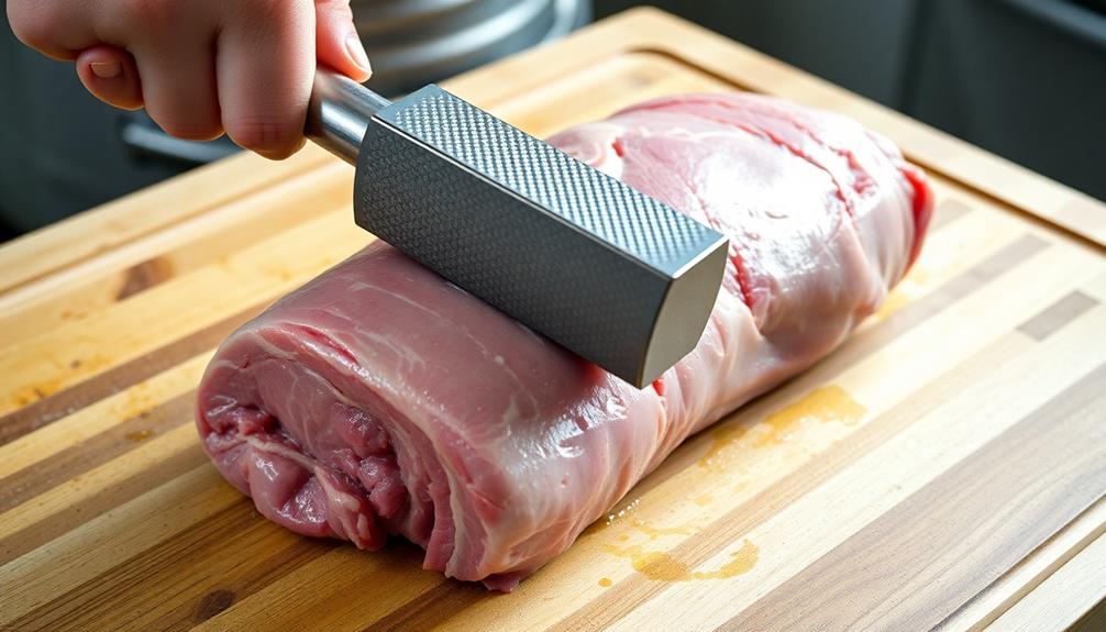 pound pork to thickness