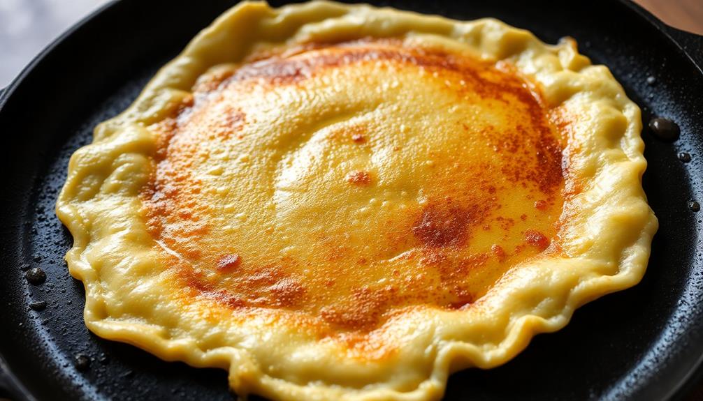 pour batter on griddle