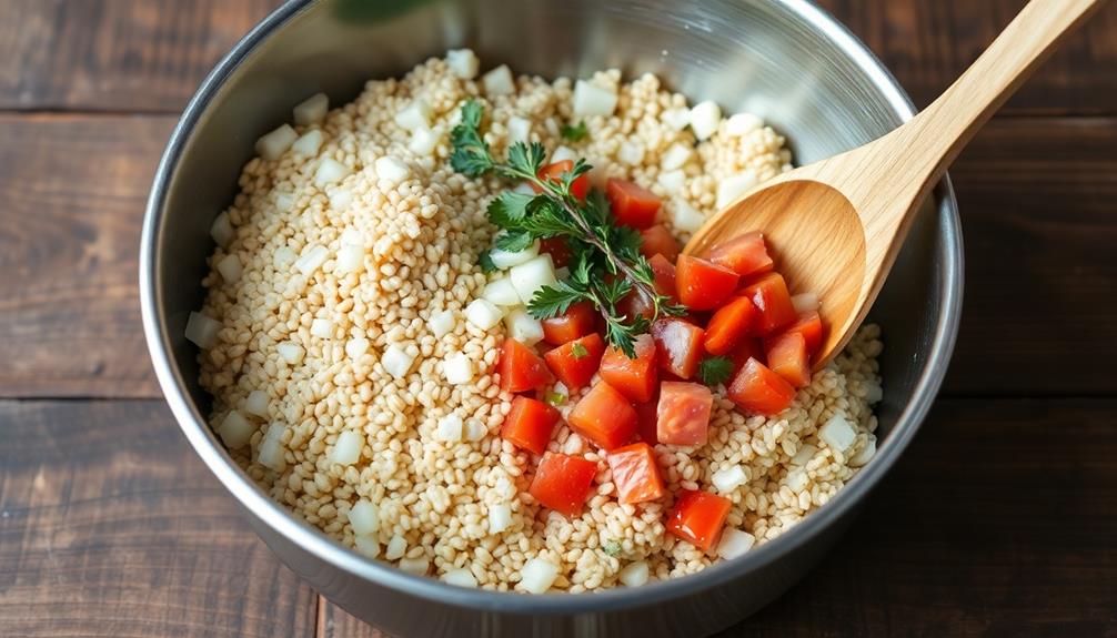 prepare buckwheat filling mixture