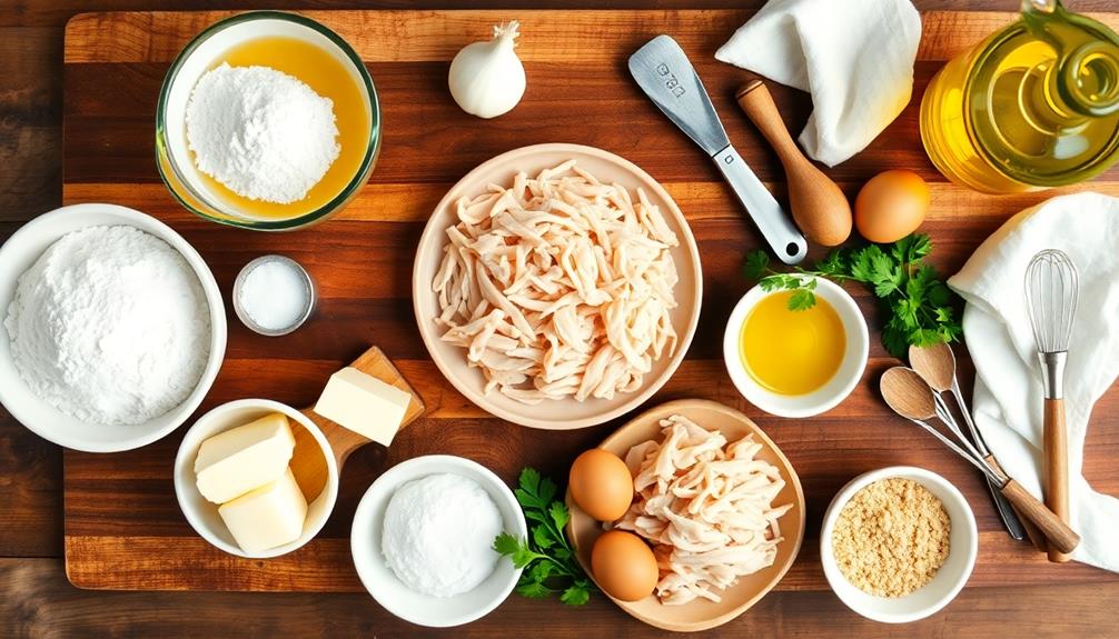 prepare shredded chicken filling