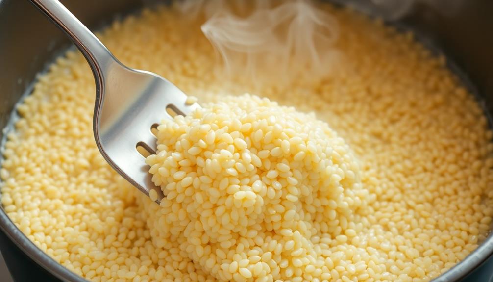 remove lid fluff rice
