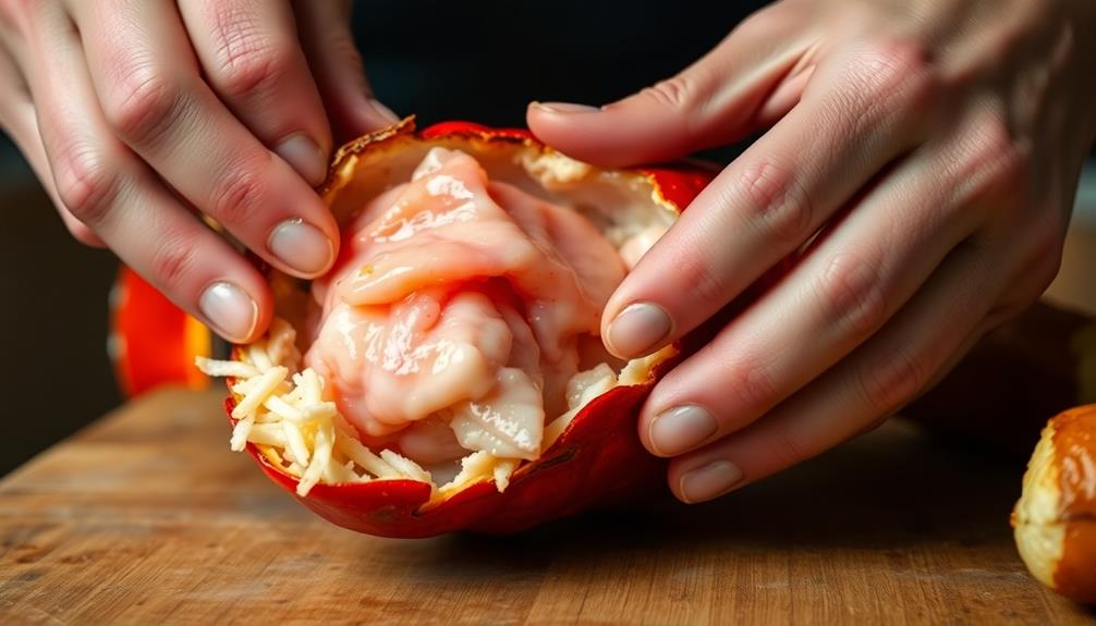 remove lobster meat carefully