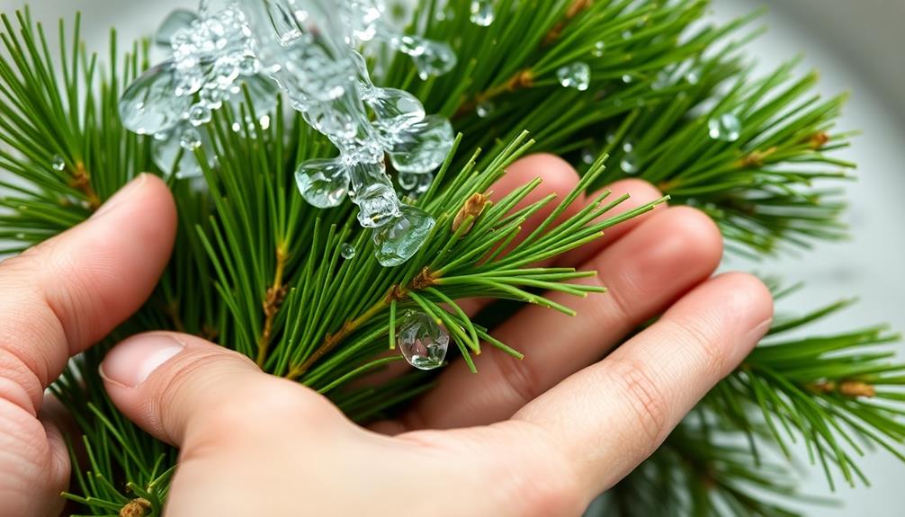 rinse and check pine needles