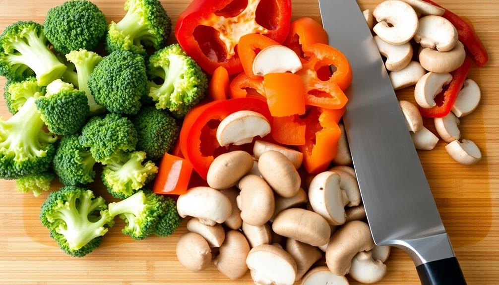 rinse and chop vegetables