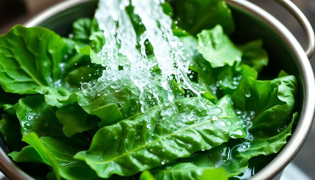 rinse collard greens thoroughly