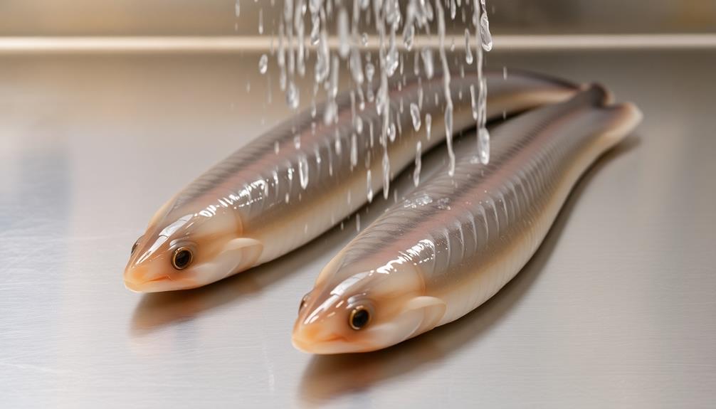 rinse eel with cold