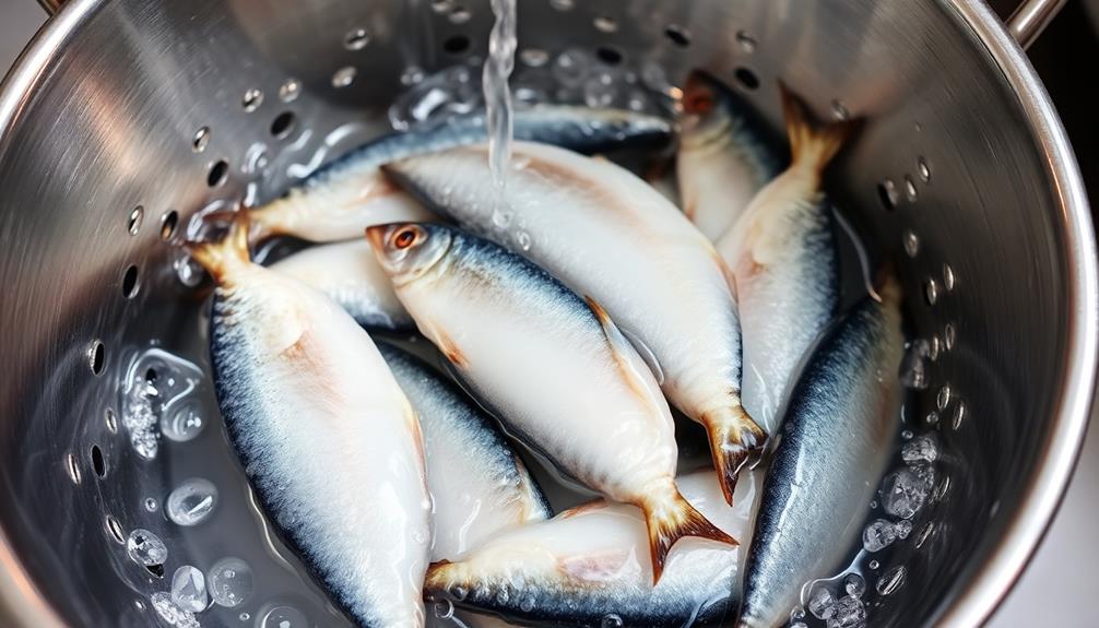 rinse herring in water