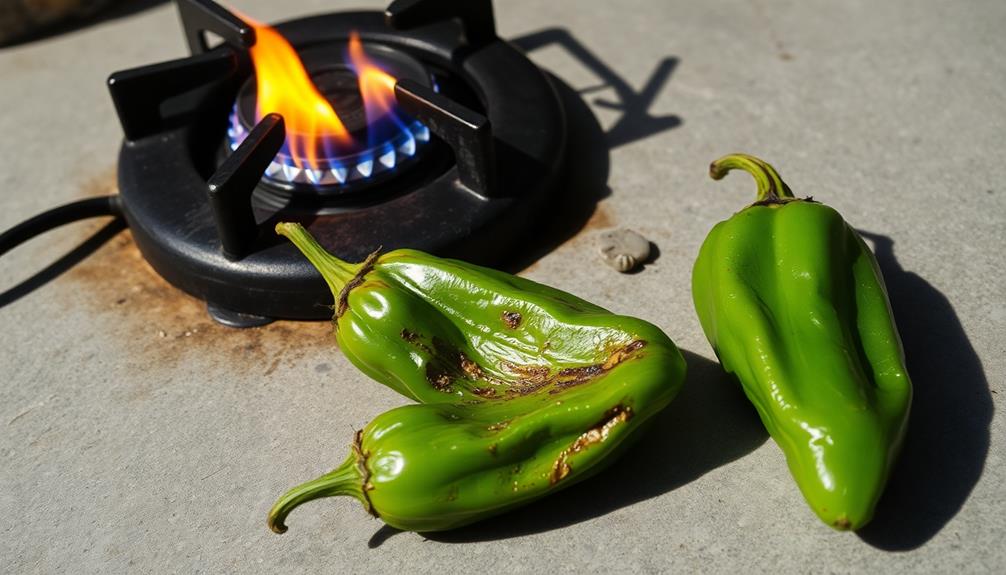 roast poblano peppers first