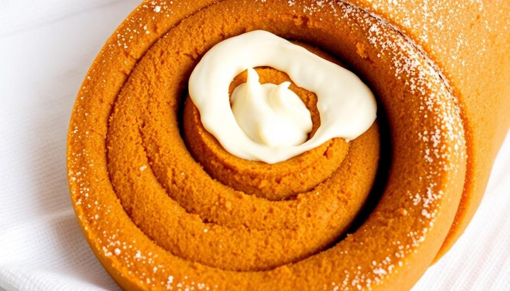 rolling the pumpkin cake