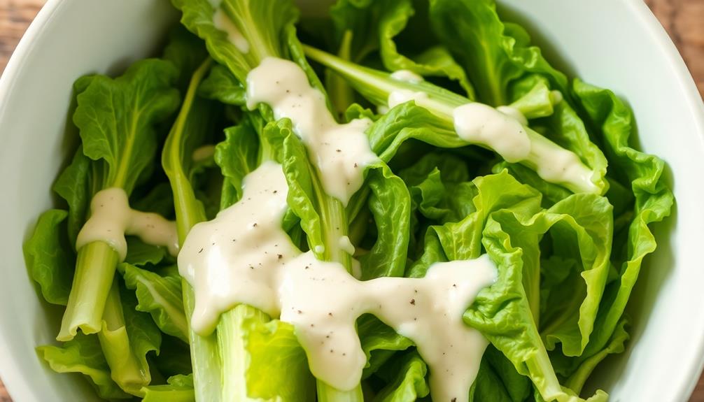 romaine tossed with dressing