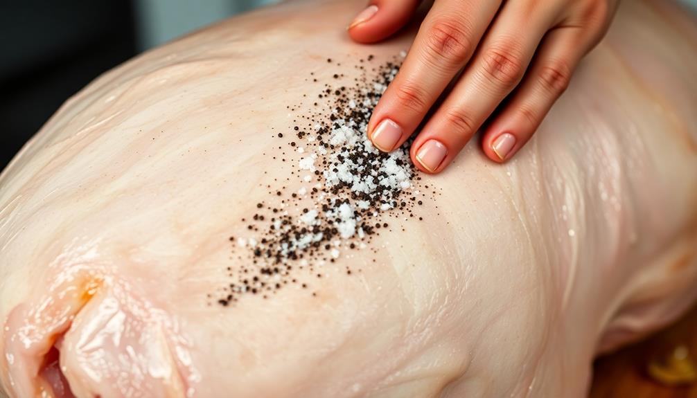 rub seasoning onto skin
