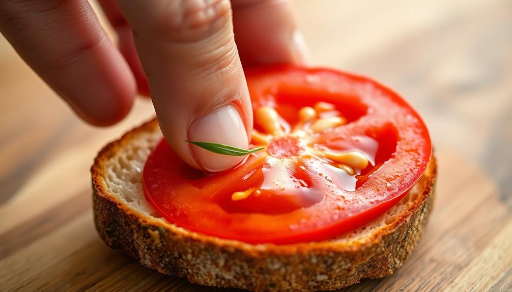 rub tomato on bread