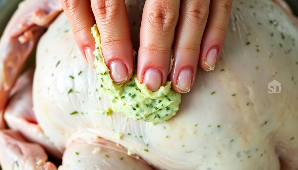 rub turkey with butter