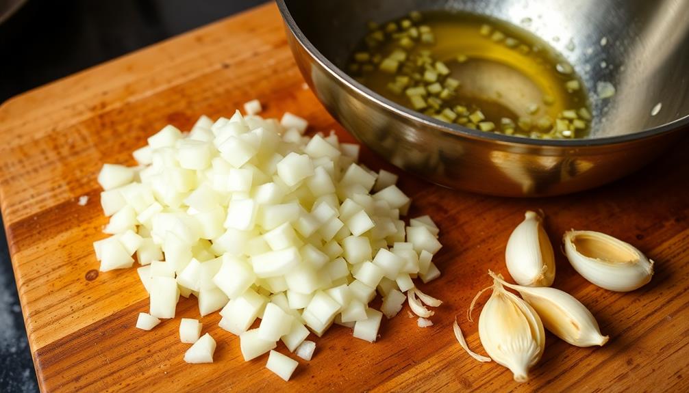 saut diced onions olive oil