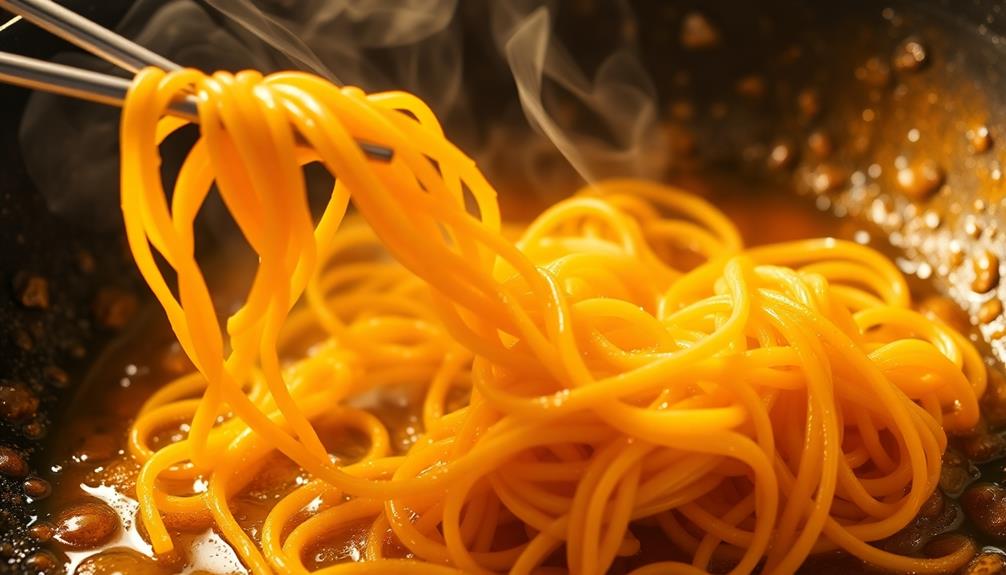 saut noodles in oil