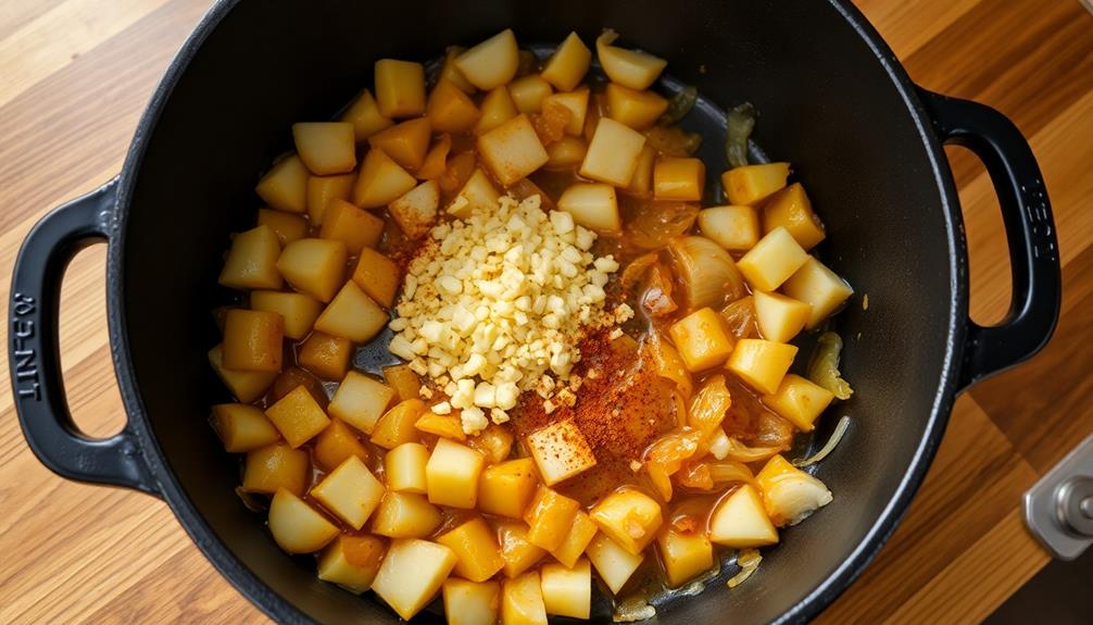 saut onions and garlic