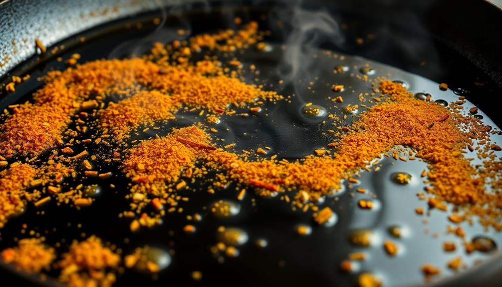 saut spices in oil