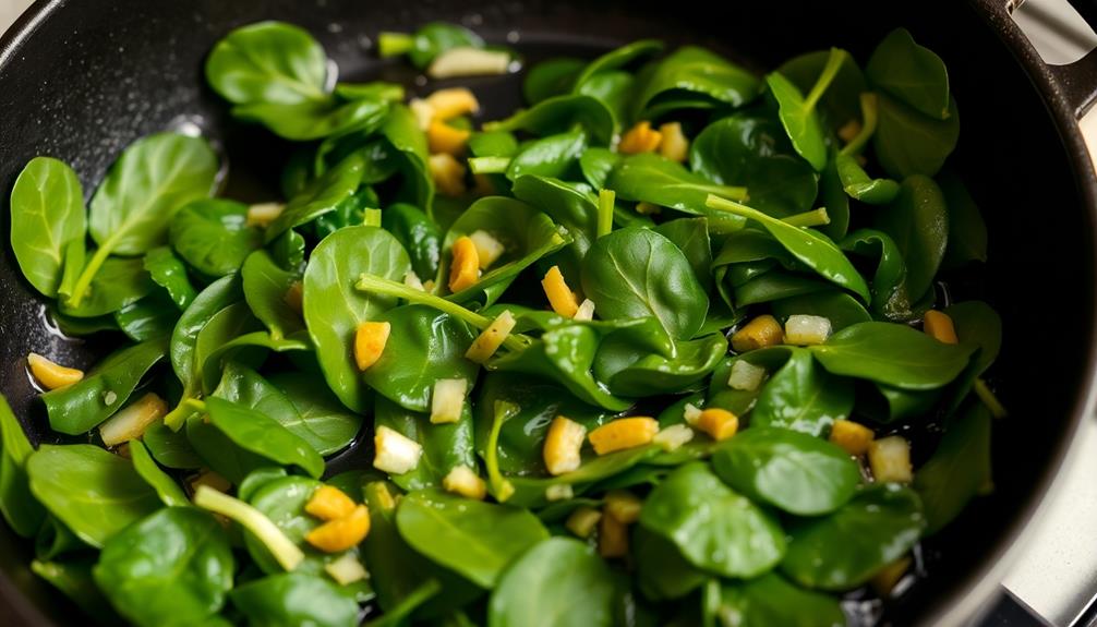 saut spinach for filling