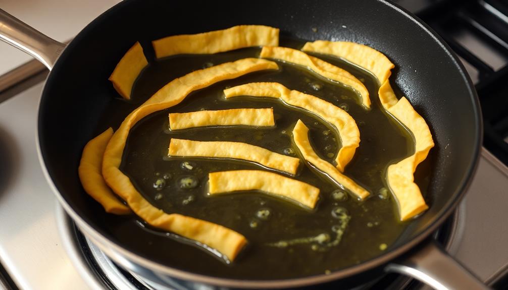 saut tortilla strips technique