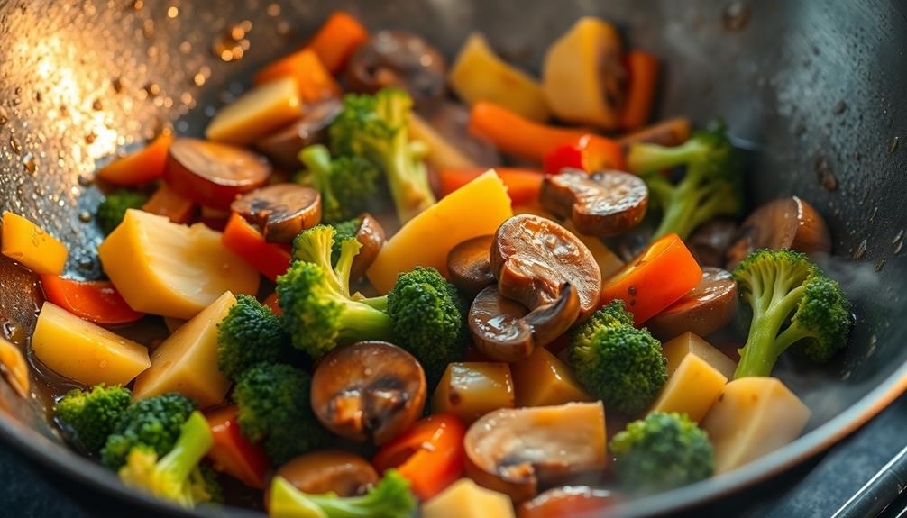 saut vegetables in oil