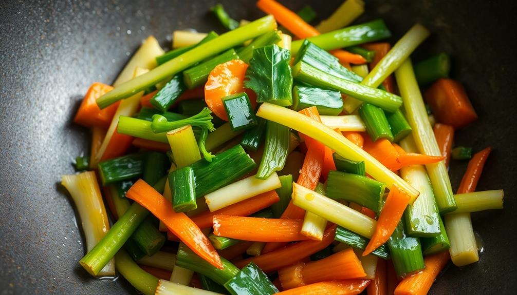 saut vegetables in oil