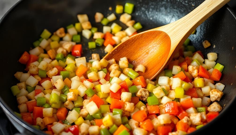 saut vegetables in oil