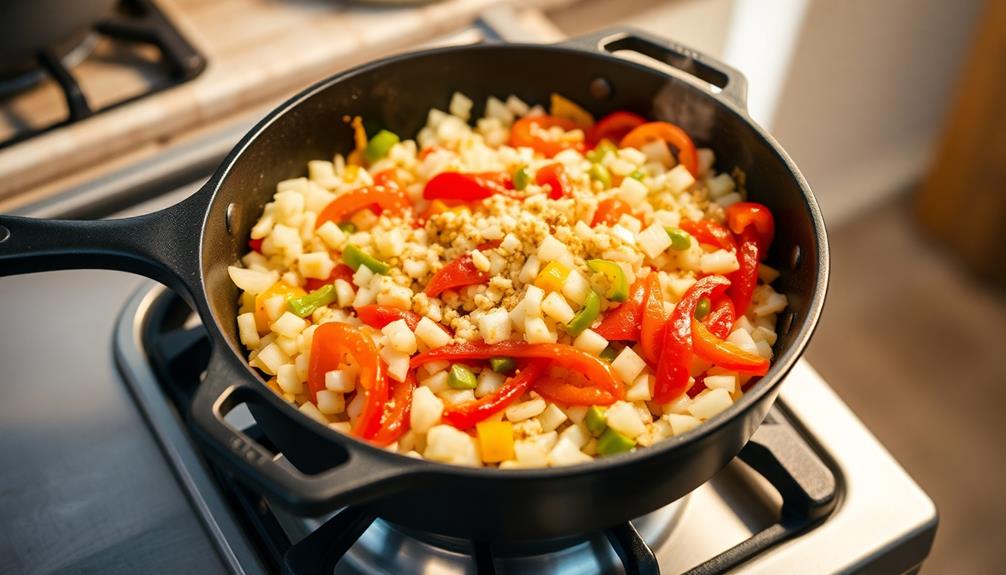 saut vegetables until softened
