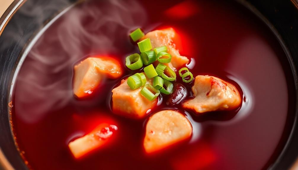 savory duck blood soup