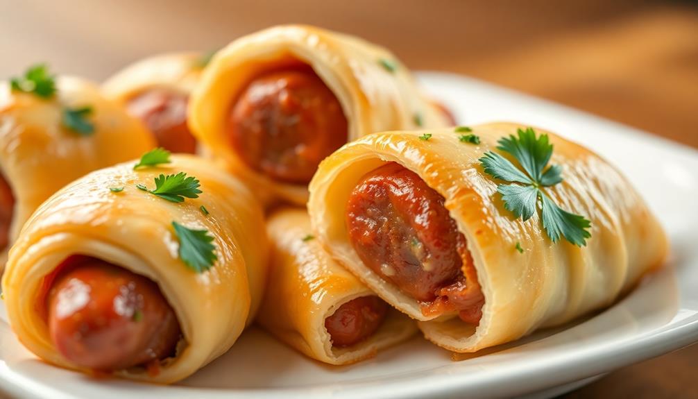 savory sausage wrapped pastry