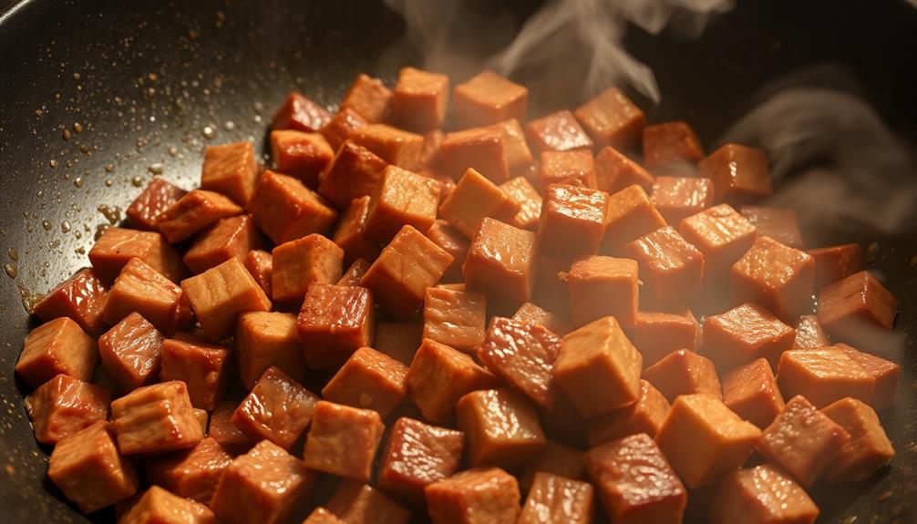 sear beef in skillet