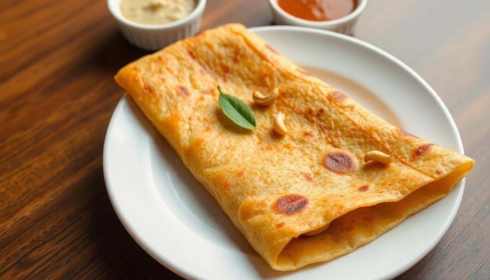 serve hot masala dosa