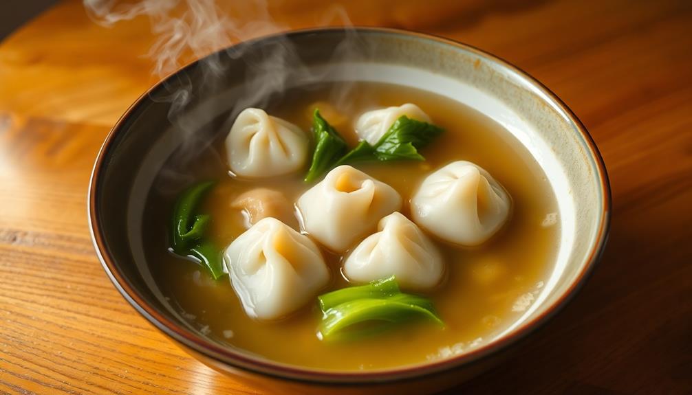 serve hot wonton soup