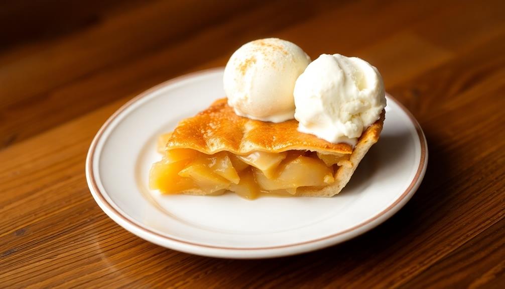 serve pie with ice cream