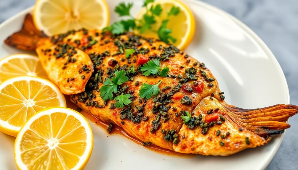 serve with lemon wedges