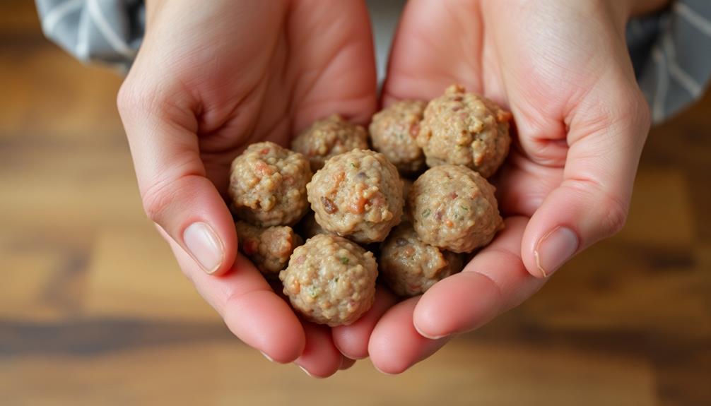 shape and prepare meatballs
