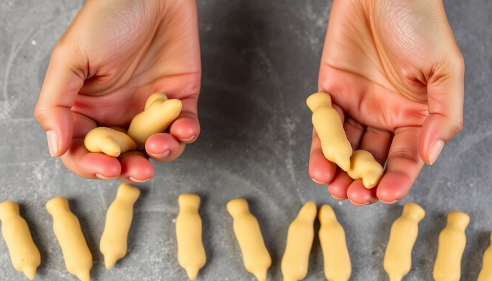 shape dough into fingers