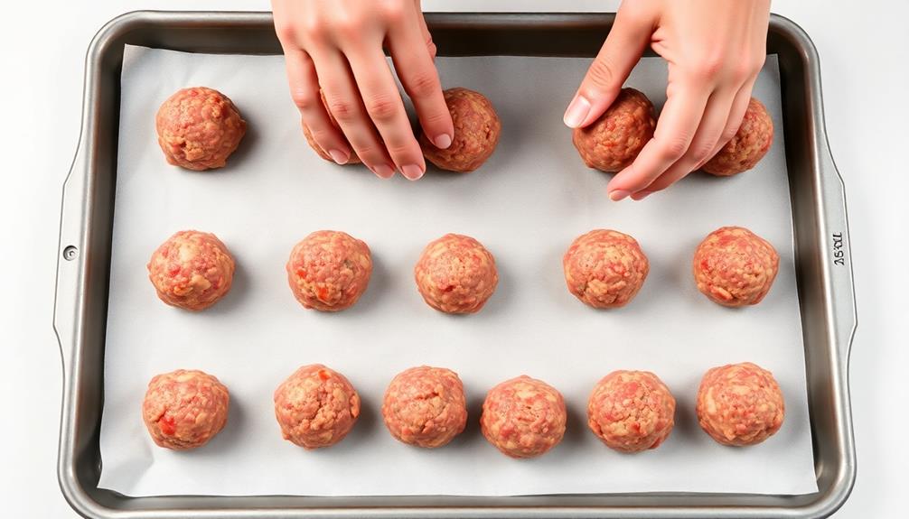 shape spherical ground meat