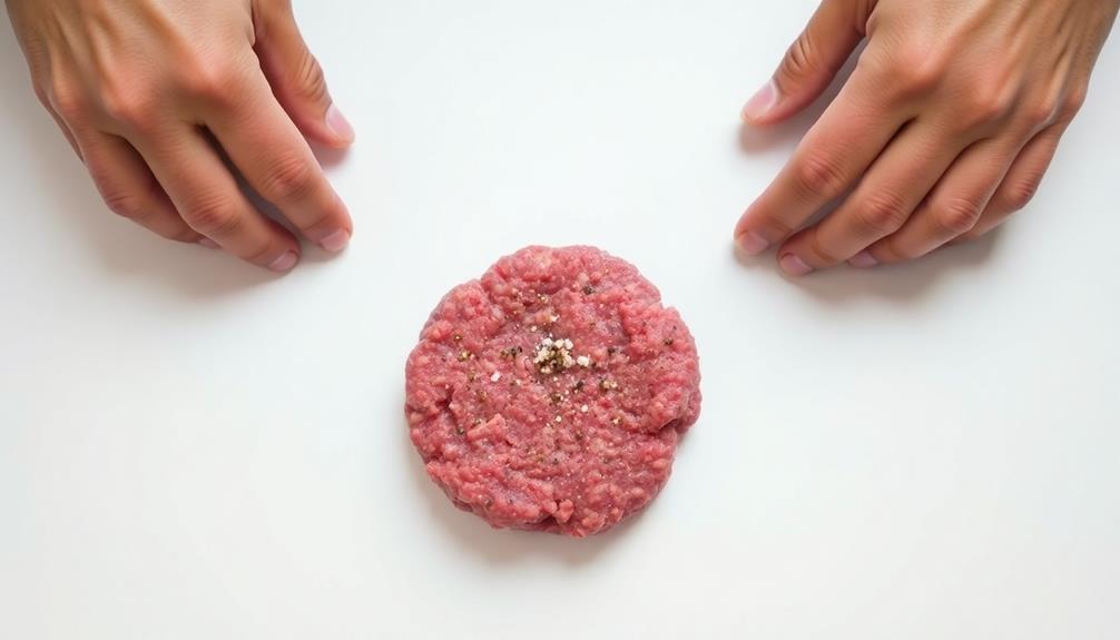 shape the burger patties