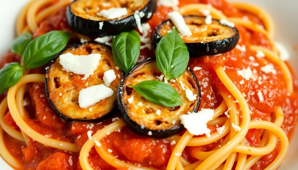 sicilian eggplant pasta dish