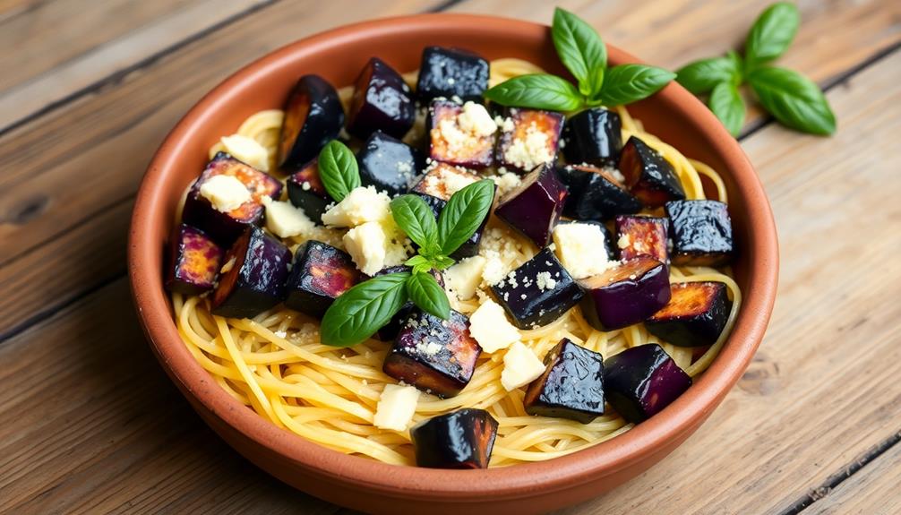 sicilian eggplant pasta dish