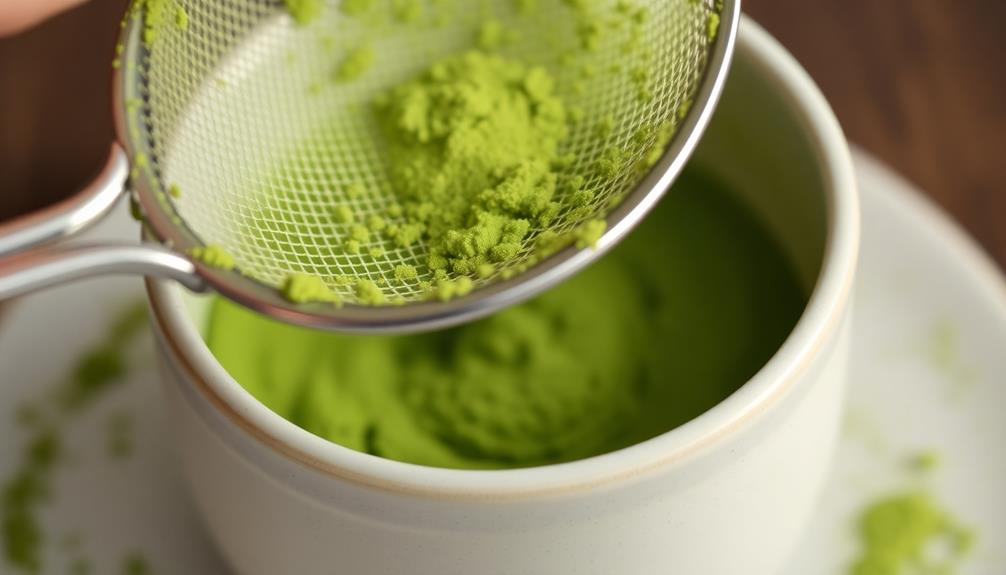 sift matcha powder thoroughly