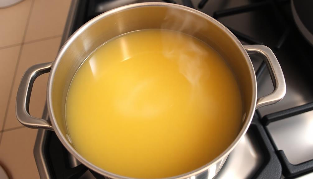 simmer chicken stock preparation